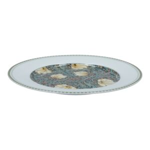 R2S Floral Pattern Porcelain Dessert Plate Green and White 19cm R2S Floral Pattern Porcelain Dessert Plate Green and White 19cm